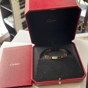Stunning Authentic Cartier Love Cuff in yellow gold size 17